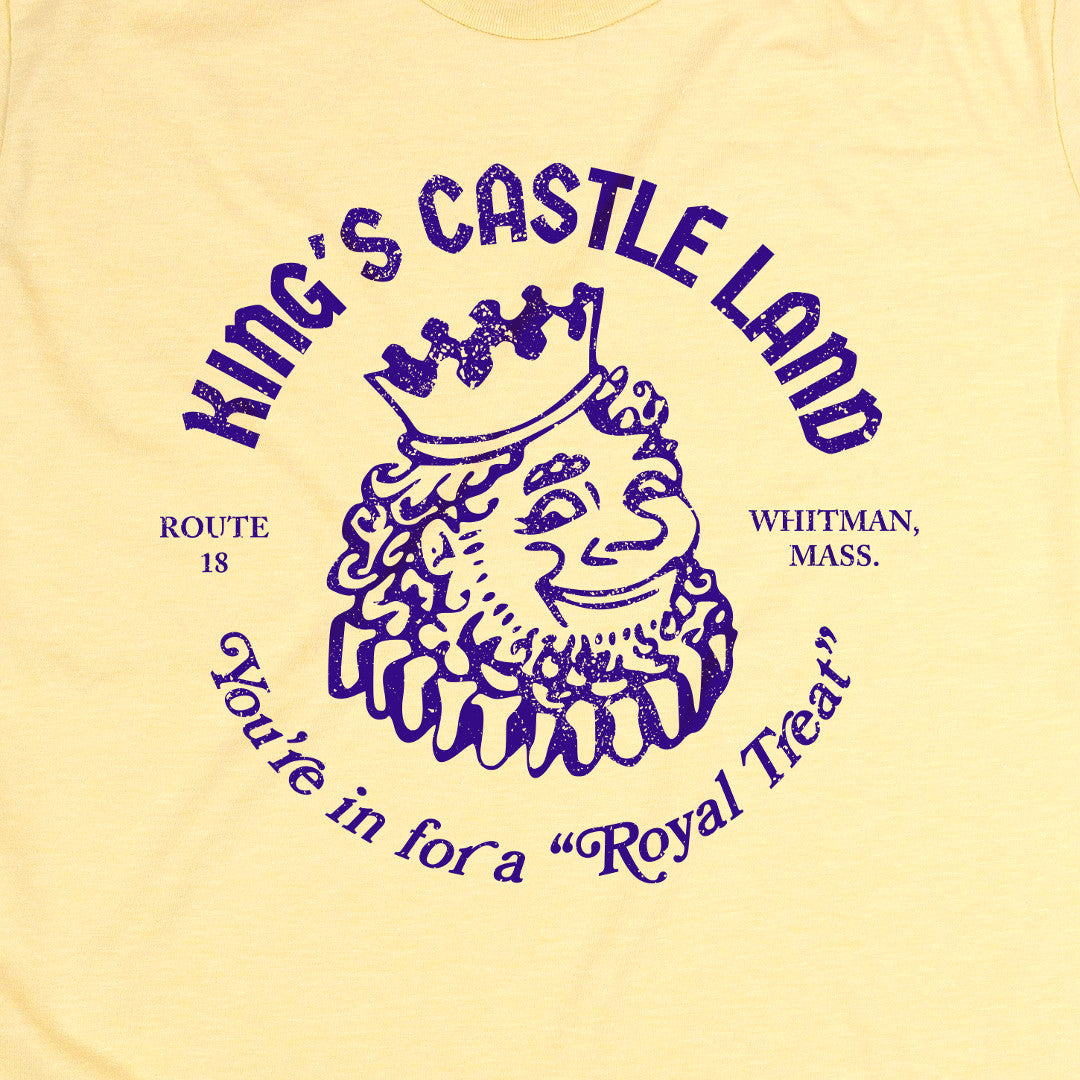 King's Castle Land Whitman Massachusetts T-Shirt Graphic Faded Yellow