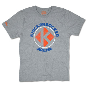 Knickerbocker Arena Albany New York T-Shirt Front Light Gray
