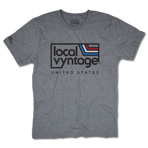 Local Vyntage United States Logo T-Shirt Front Gray