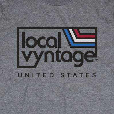 Local Vyntage United States Logo T-Shirt Graphic Gray