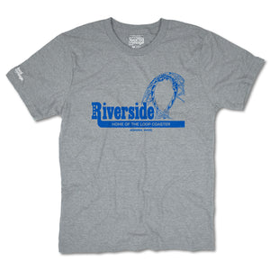 Loop Coaster Riverside Park Agawam Massachusetts T-Shirt Front Light Gray