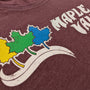 Maple Valley Ski Area Dummerston Vermont T-Shirt Detail Left Burgundy