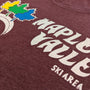 Maple Valley Ski Area Dummerston Vermont T-Shirt Detail Right Burgundy