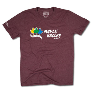 Maple Valley Ski Area Dummerston Vermont T-Shirt Front Burgundy