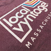Local Vyntage Massachusetts Logo T-Shirt Detail Left Burgundy