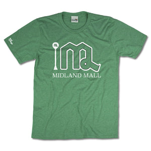 Midland Mall Warwick Rhode Island T-Shirt Front Faded Green