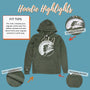 Old Man Of The Mountain New Hampshire Hoodie Highlights Forest Green
