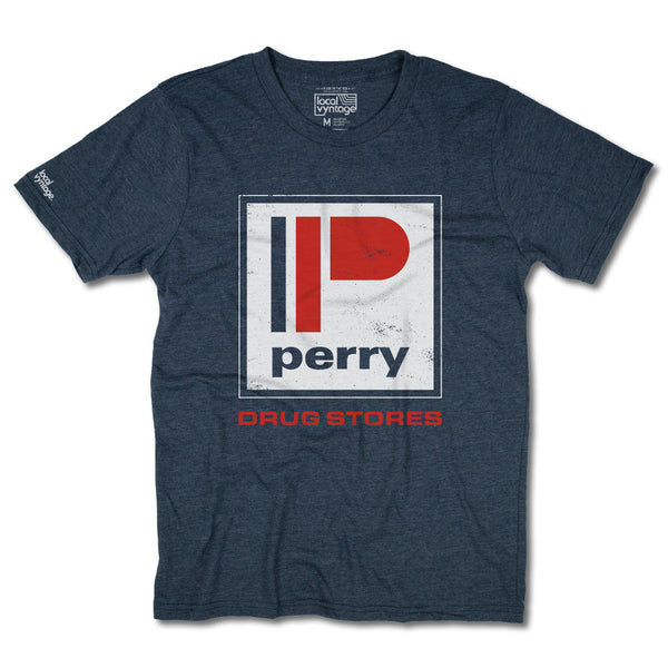 Perry Drug Stores T-Shirt Front Dark Blue