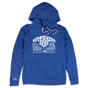 Riverside Park Agawam Massachusetts Hoodie Front Cobalt Blue