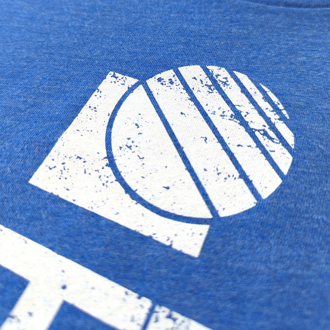 SciTrek Museum Atlanta Georgia T-Shirt Detail Emblem Bright Blue