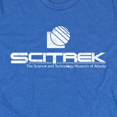 SciTrek Museum Atlanta Georgia T-Shirt Graphic Bright Blue