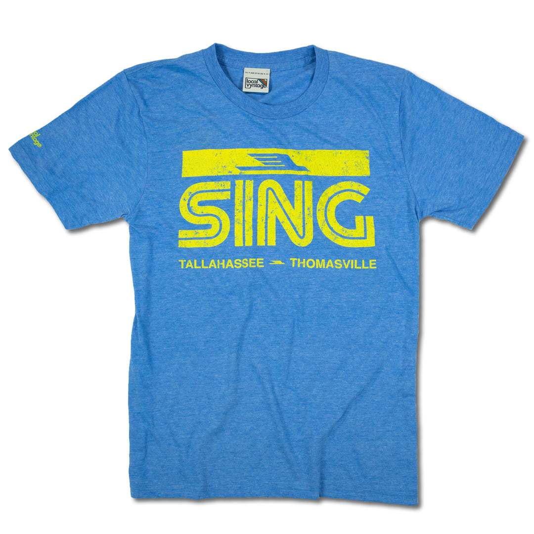 Sing Store Tallahassee Florida T-Shirt Front Royal Blue