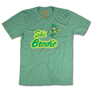 Ski Brodie New Ashford Massachusetts T-Shirt Front Faded Green