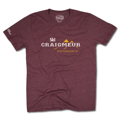 Ski Craigmeur Ski Area Newfoundland New Jersey T-Shirt Front Burgundy