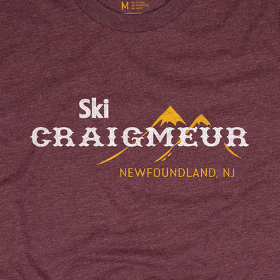 Ski Craigmeur Ski Area Newfoundland New Jersey T-Shirt Graphic Burgundy