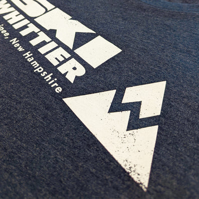 Ski Whittier Ski Area West Ossipee New Hampshire T-Shirt Detail Right Dark Blue