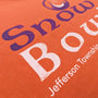 The Snow Bowl Ski Area Milton Jefferson Township New Jersey T-Shirt Detail Left Orange