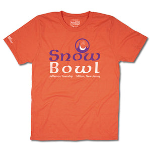 The Snow Bowl Ski Area Milton Jefferson Township New Jersey T-Shirt Front Orange
