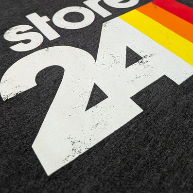 Store 24 Convenience Store T-Shirt Detail Left Dark Gray