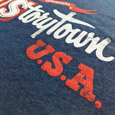 Storytown USA Lake George New York T-Shirt Detail Right Dark Blue