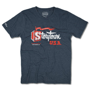 Storytown USA Lake George New York T-Shirt Front Dark Blue