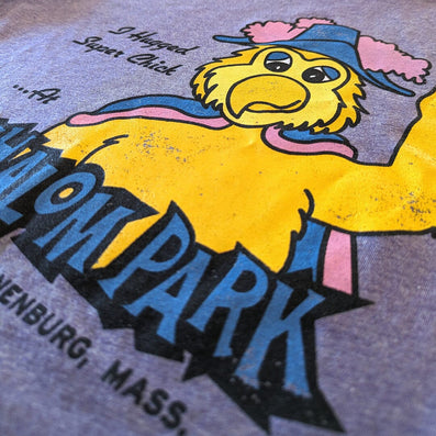 Super Chick Whalom Park Lunenburg Massachusetts T-Shirt Detail Right Purple