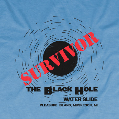 The Black Hole Pleasure Island Michigan T-Shirt Graphic Light Blue