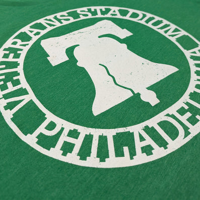 The Vet Stadium Philadelphia T-Shirt Detail Left Green