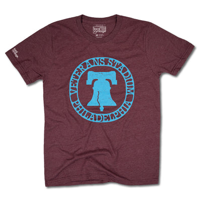 The Vet Stadium Philadelphia T-Shirt Front Burgundy