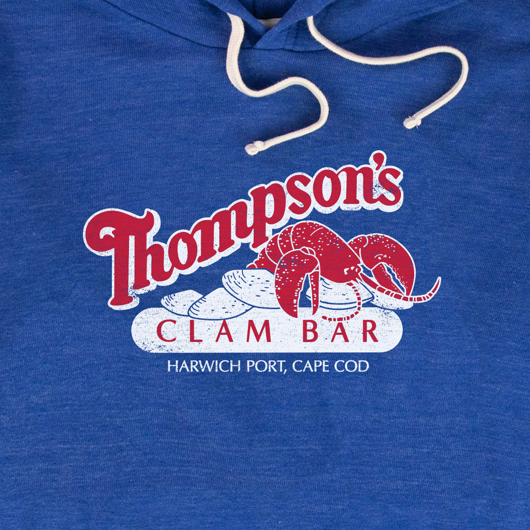 Thompson's Clam Bar Cape Cod Massachusetts Hoodie Graphic Cobalt Blue