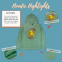 Turtles Records And Tapes Hoodie Highlights Faded Green