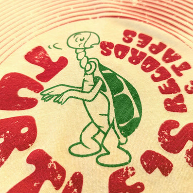 Turtle's Records And Tapes T-Shirt Detail Turtle Faded Yellow
