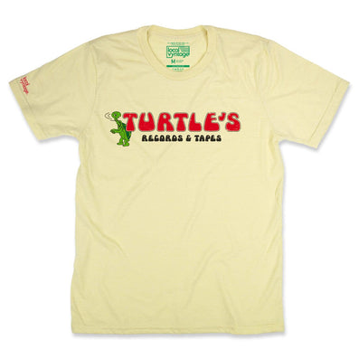 Turtle's Records & Tapes T-Shirt Front Faded Yellow