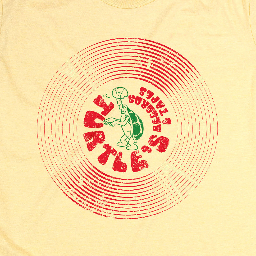 Turtle's Records And Tapes T-Shirt Graphic Faded Yellow