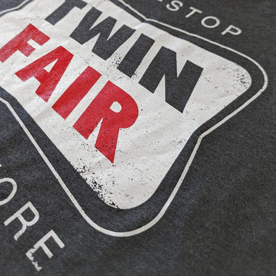 Twin Fair Discount Department Store T-Shirt Detail Right Dark Gray