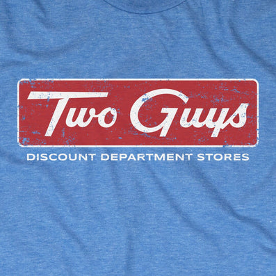 Two Guys Discount Department Store T-Shirt Graphic Royal Blue