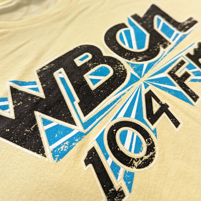 WBCN Boston Massachusetts T-Shirt Detail Left Faded Yellow