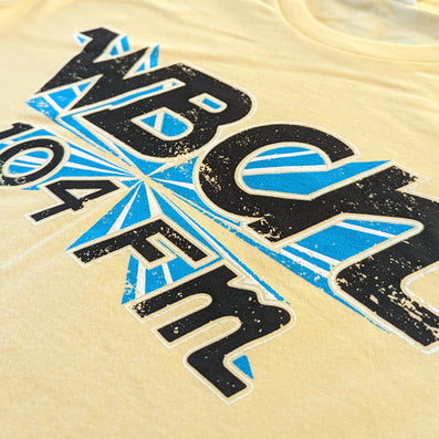 WBCN Boston Massachusetts T-Shirt Detail Right Faded Yellow