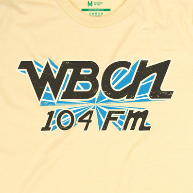 WBCN Boston Massachusetts T-Shirt Graphic Faded Yellow