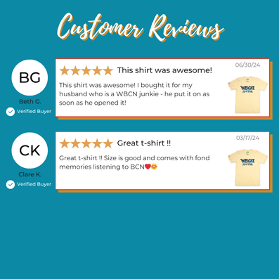 WBCN Boston T-Shirt Reviews Faded Yellow