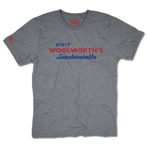 Woolworth's Luncheonette T-Shirt Front Gray
