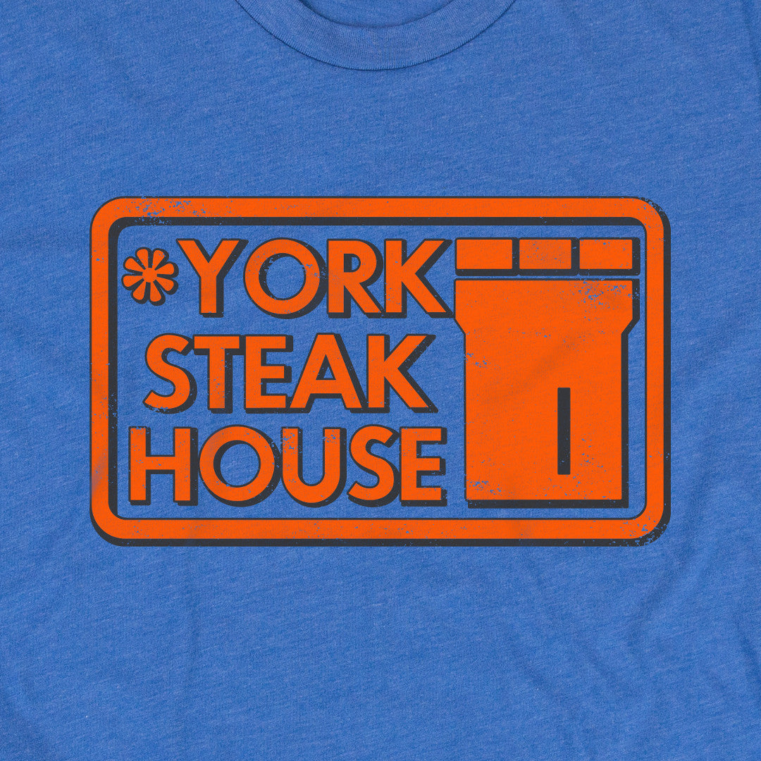 York Steak House T-Shirt Graphic Bright Blue