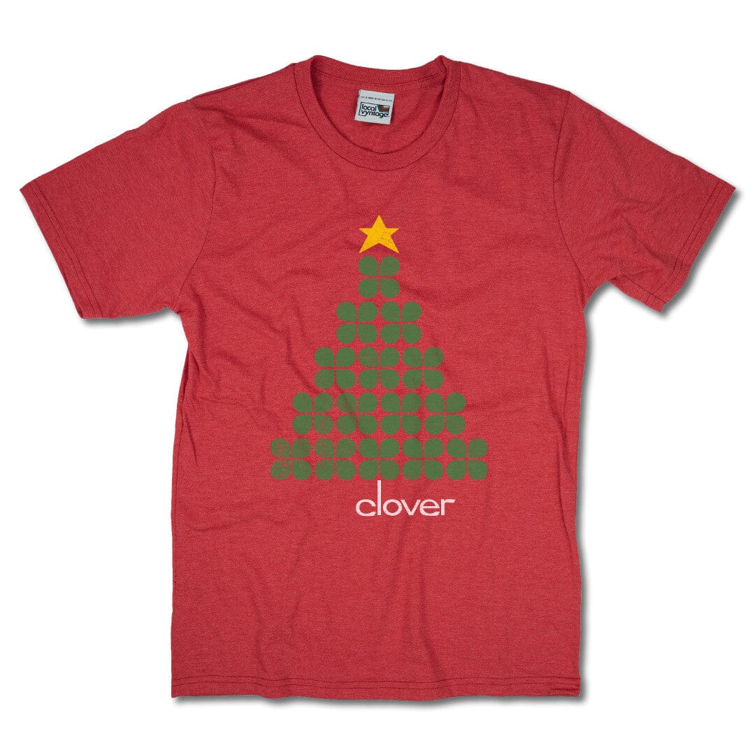 Clover Christmas Tree T-Shirt Front Red