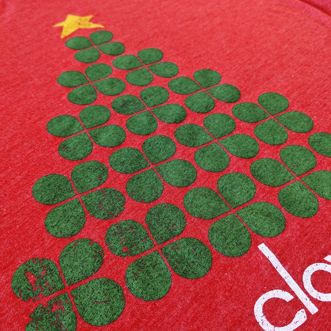 Clover Christmas Tree T-Shirt Detail Left Red