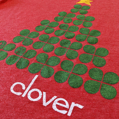 Clover Christmas Tree T-Shirt Detail Right Red