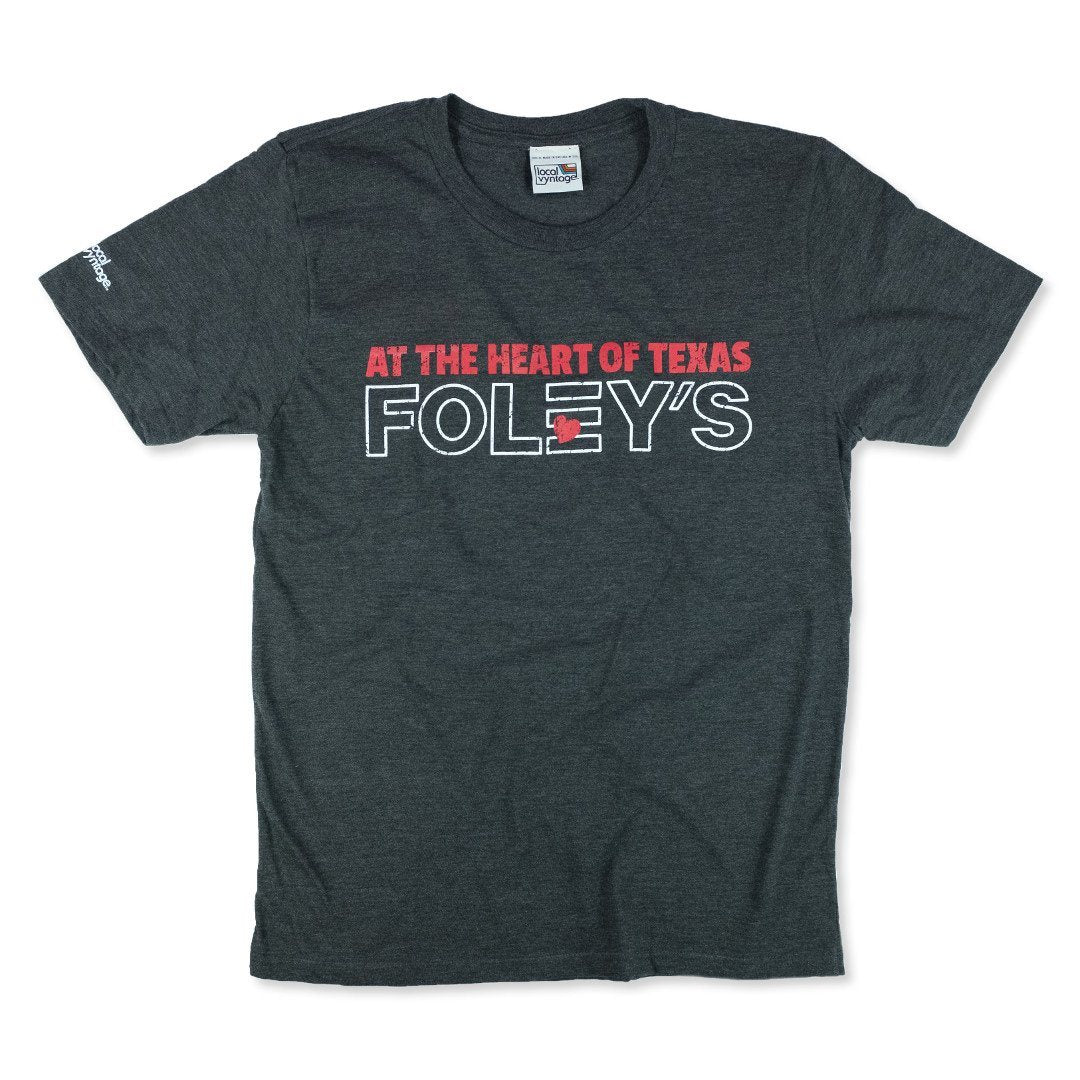 At The Heart Of Texas Foley's T-Shirt Front Dark Gray