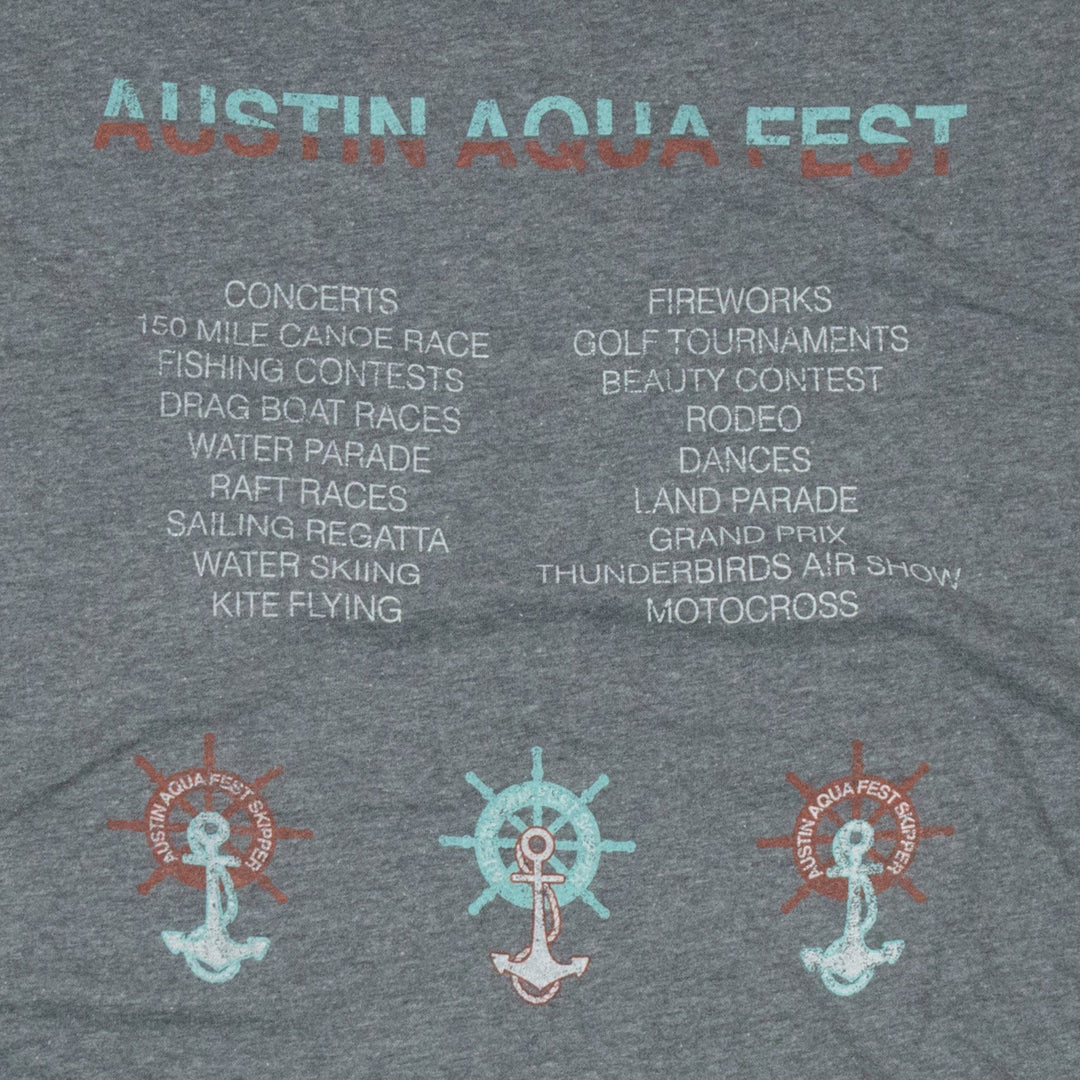 Austin Aqua Fest T-Shirt Back Graphic Gray