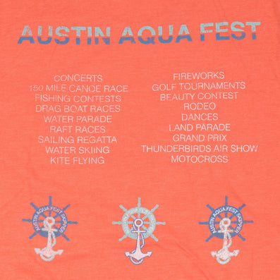 Austin Aqua Fest T-Shirt Back Graphic Orange