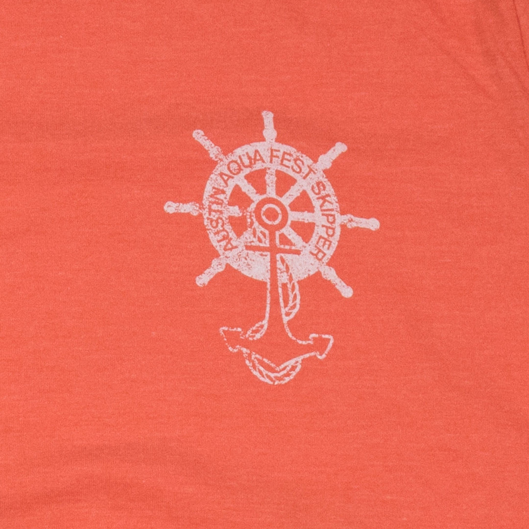 Austin Aqua Fest T-Shirt Front Graphic Orange