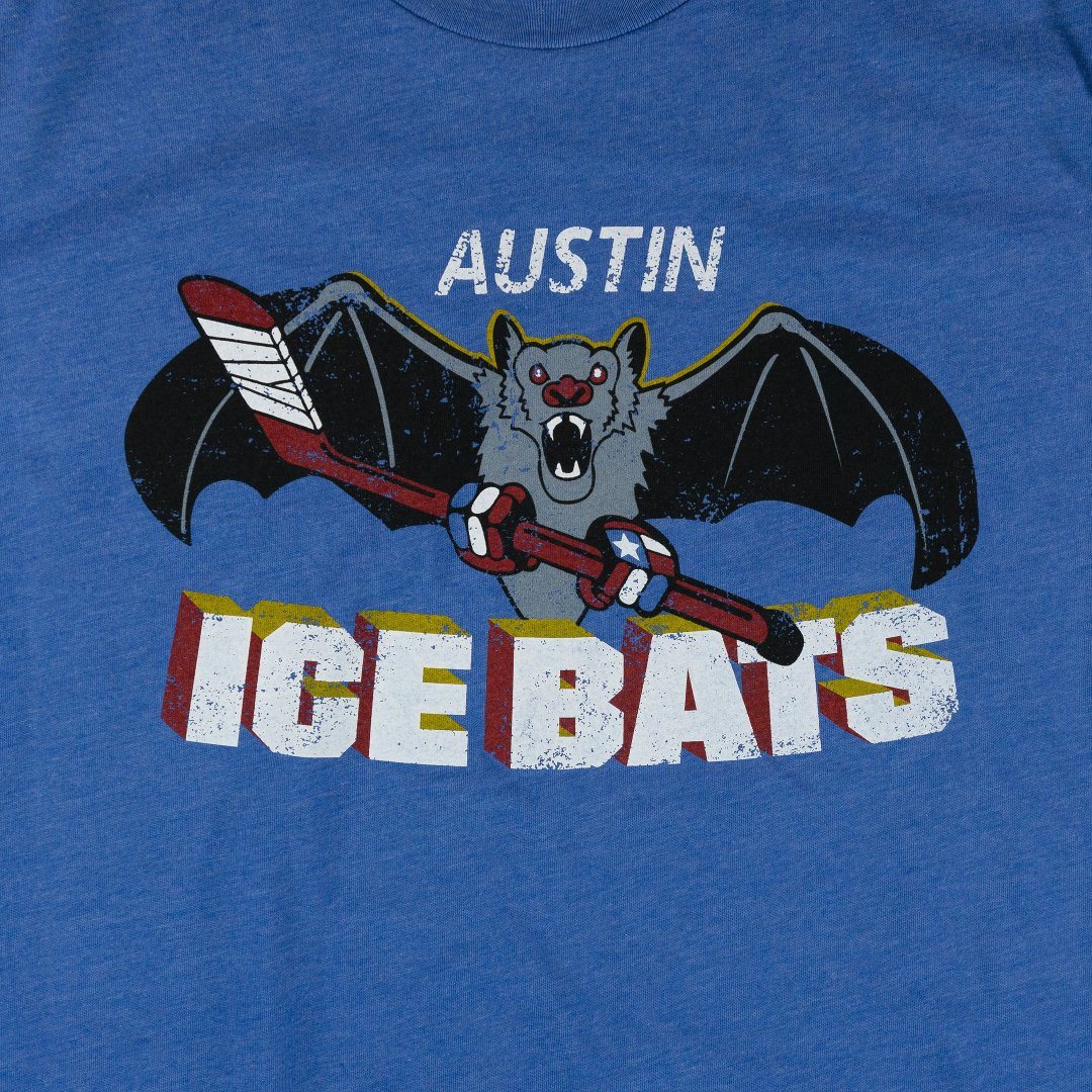 Austin Ice Bats T-Shirt Graphic Bright Blue